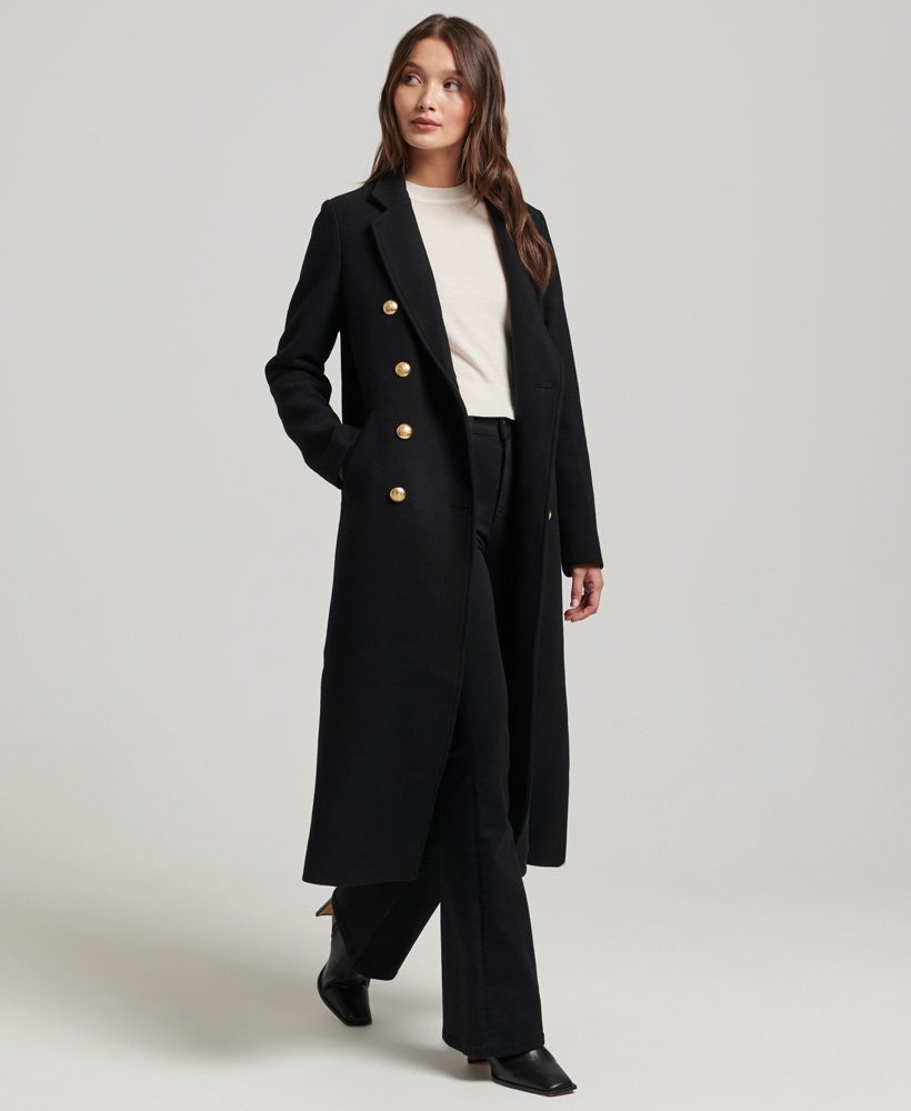 Manteau long style militaire en laine | Superdry (EU)