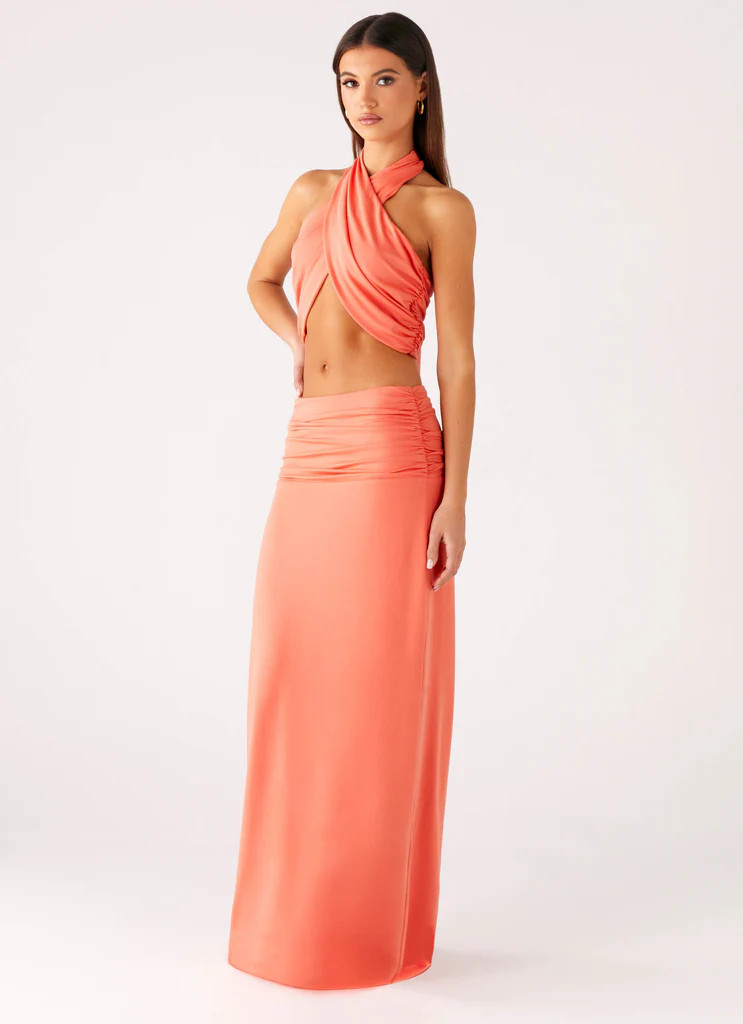 Elisabetta Maxi Skirt - Coral | Peppermayo (Global)