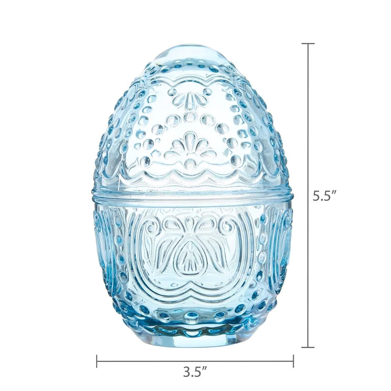 Glass Egg Candy Dish, Blue, 8", Easter by Way To Celebrate | Walmart (US)