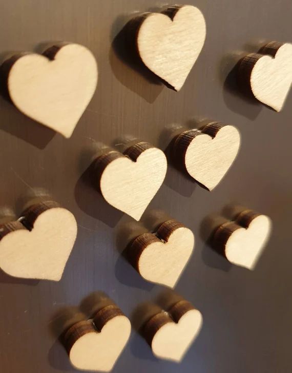 Mini Wooden Love Hearts - Super Strong Fridge Magnets - Neodymium Magnets | Etsy (US)