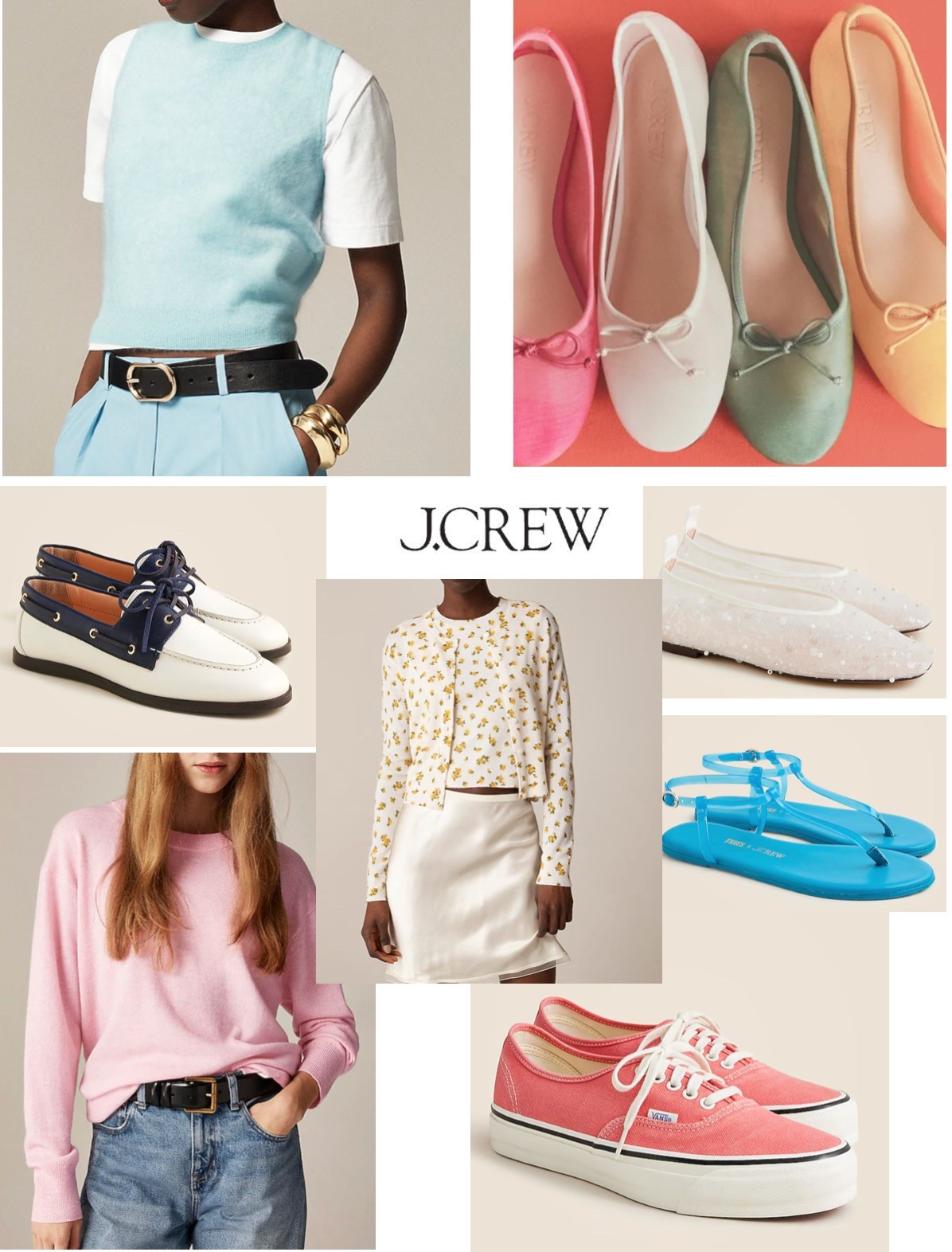 Cute Fresh Color from J Crew knits and flats 