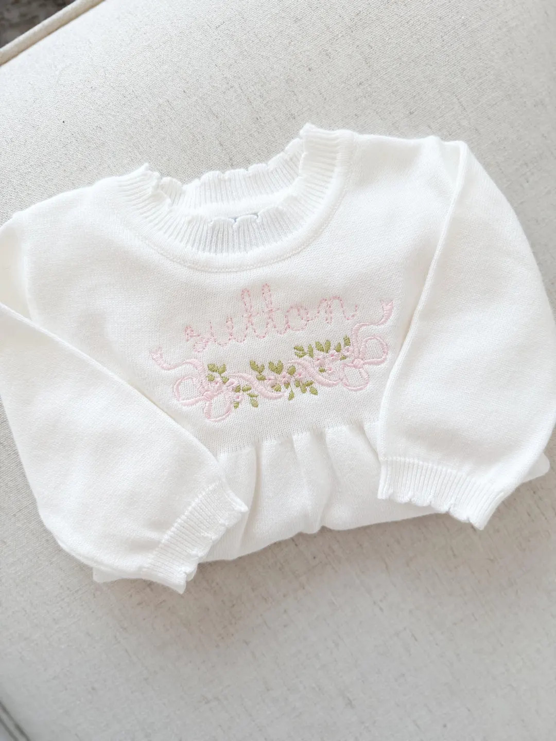 Personalized Embroidered Knit Gown | Heirloom Gift | Baby Shower Gift | Monogrammed Baby | Custom... | Etsy (US)