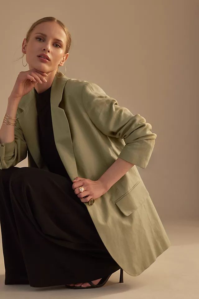 Linen Sage Blazer | Anthropologie (UK)