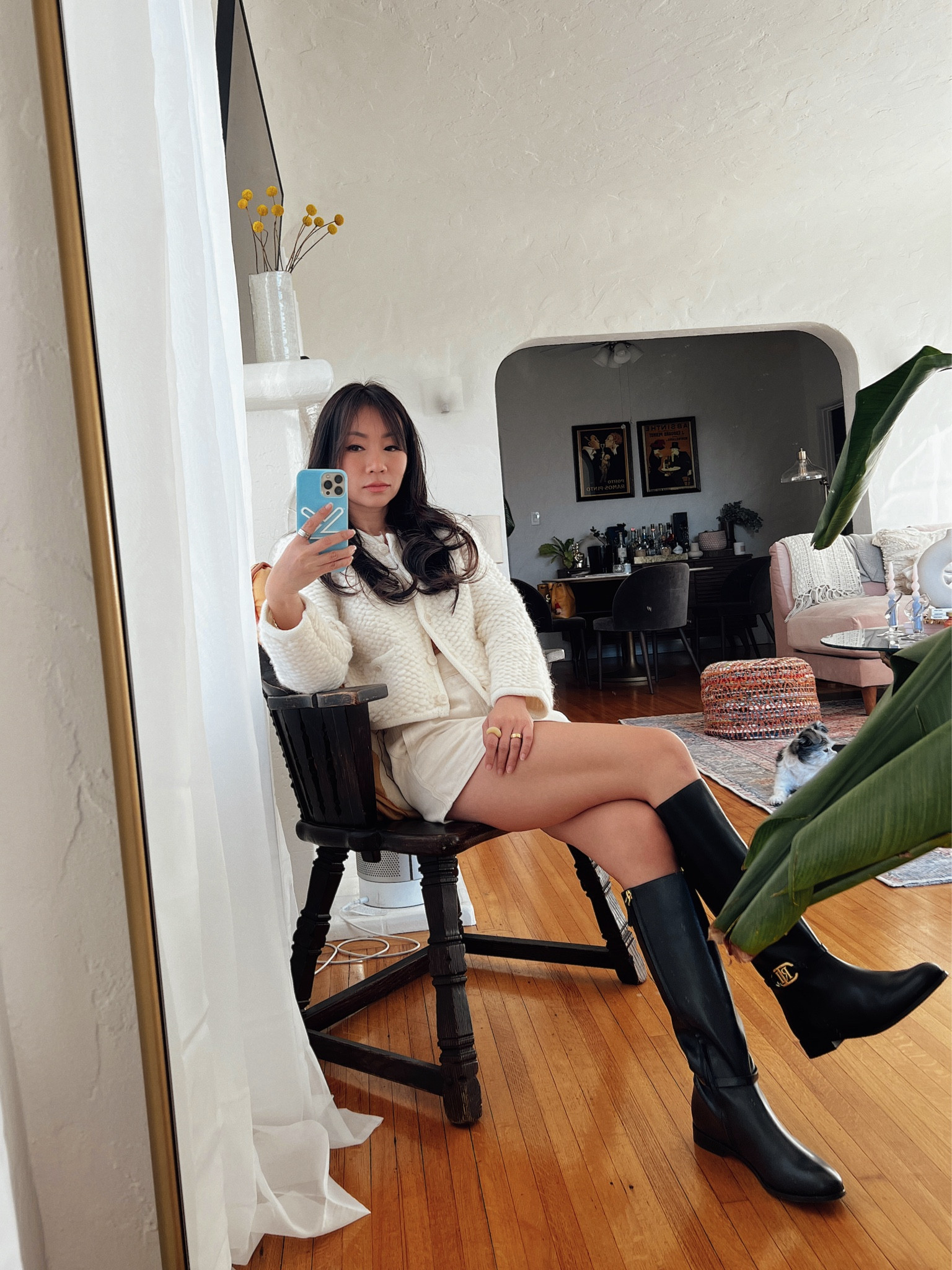 low 70s in LA means sweaters and boots