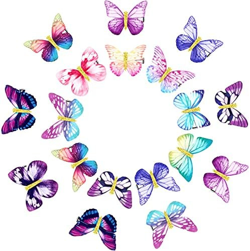 Amazon.com: 18 Pieces Glitter Butterfly Hair Clips for Teens Women Hair Accessories (Stylish Styl... | Amazon (US)