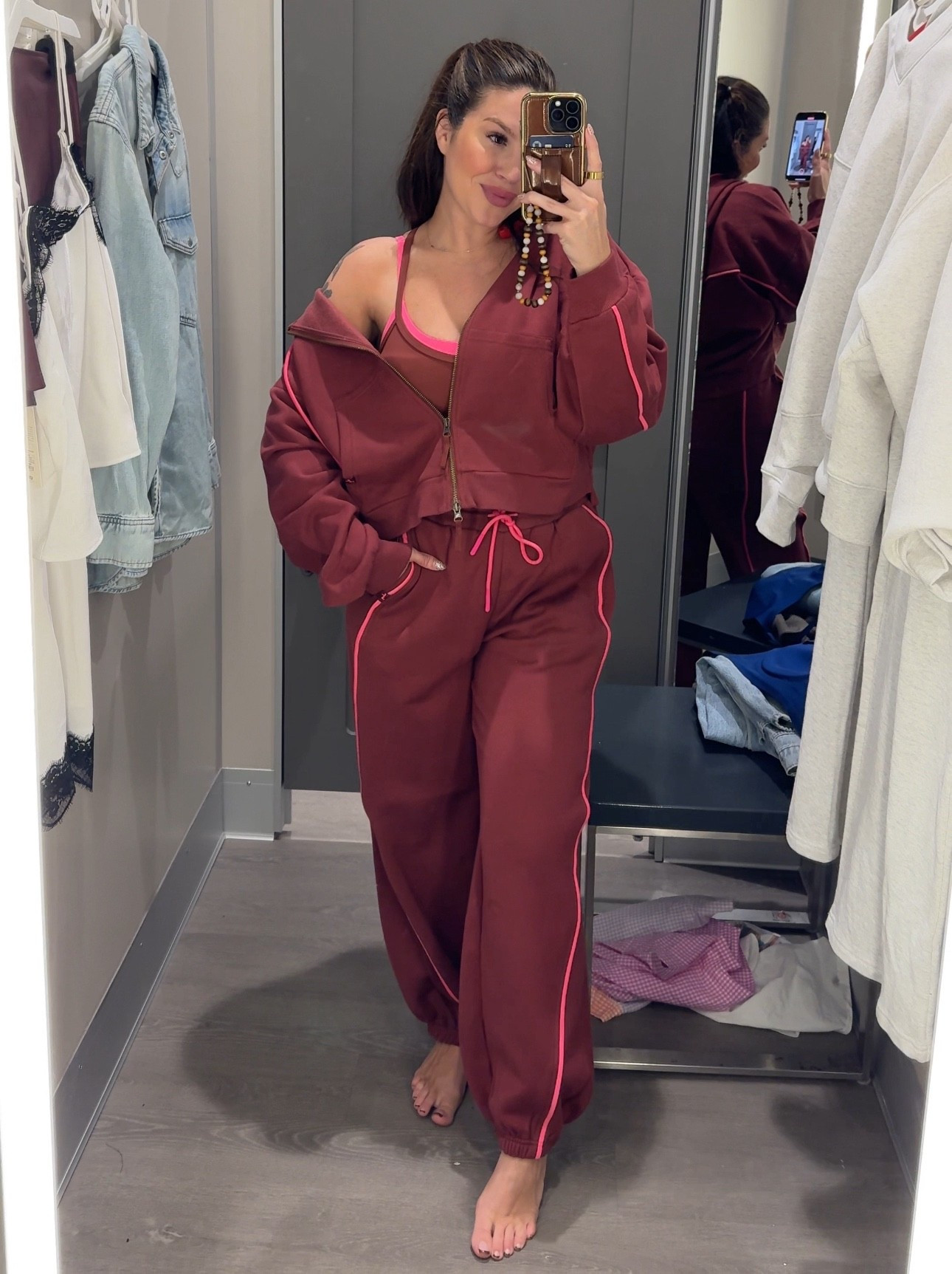 Cozy but make it cute ✨ This Target sweat set paired with the matching sports bra is the perfect mix of comfy + put-together. Whether you’re running errands, heading to a game day, or lounging at home—this outfit is a must-have for fall. 🤍 #TargetStyle #LTKfit #LTKunder50 #LTKsalealert #FallOutfitIdeas

#LTKFallSale #LTKStyleTip