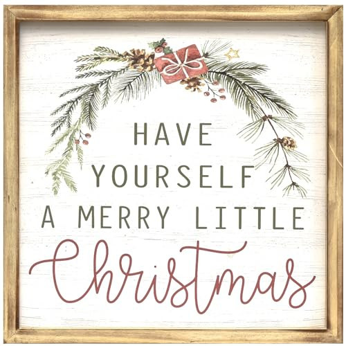 JUMBO DECOR Vintage Christmas Decorations, Rustic Merry Christmas Signs Perfect Christmas Decor Classic Farmhouse Christmas Decor Ideal for Enhancing Christmas Home Decor, 12 x 12 Inches | Amazon (US)