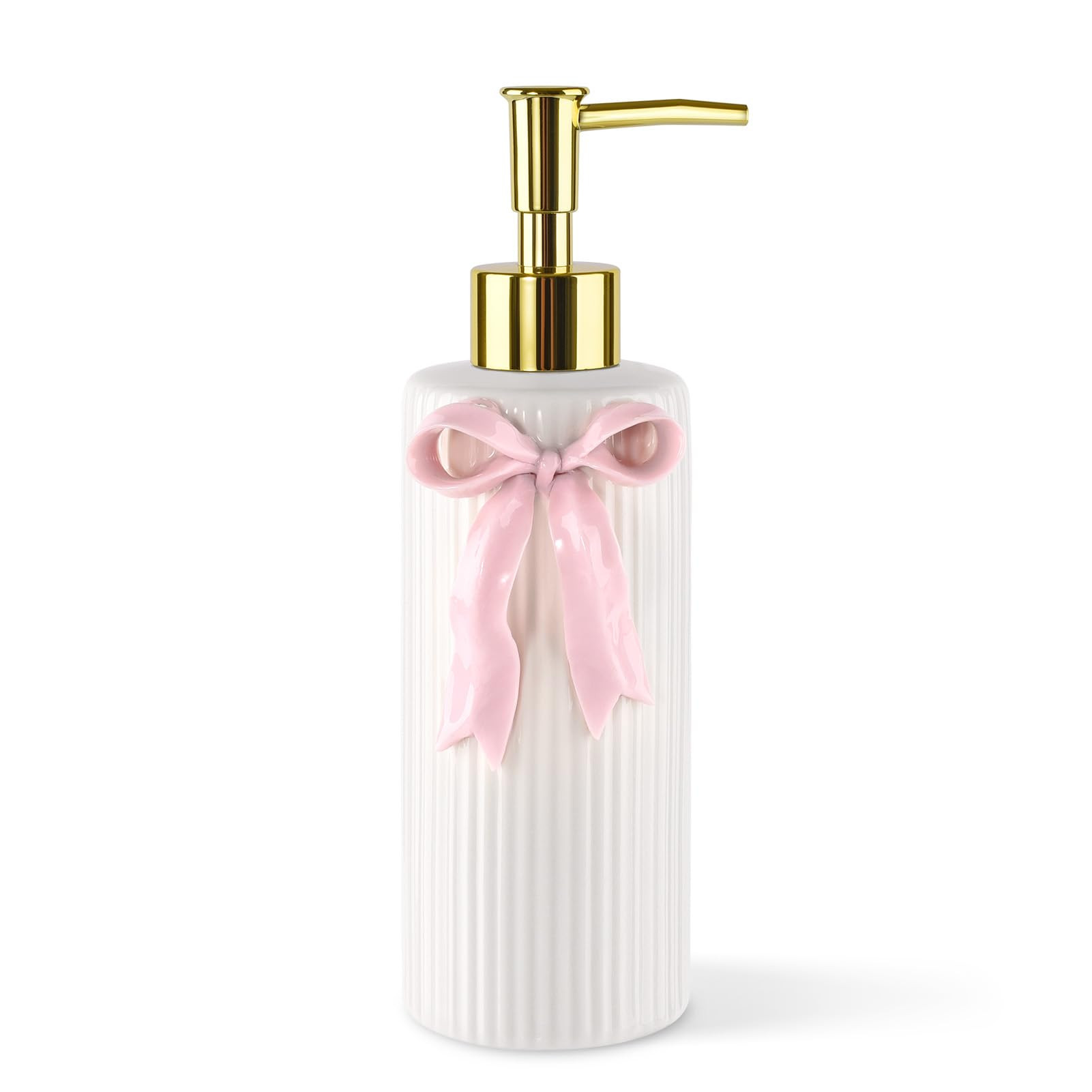 Handmade Ceramic Bow Soap Pump Dispenser Hand Lotion Liquid Dispenser Refillable for Kitchen and ... | Amazon (CA)