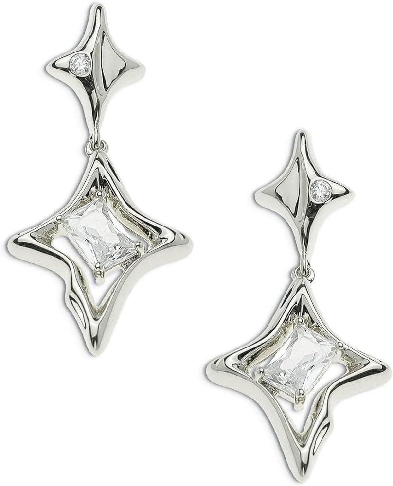 JeanBeau Gold Star Drop Dangle Earrings for Women - Trendy Sparkly Cubic Zirconia Unique Hypoalle... | Amazon (US)