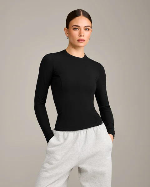 Mellow™ Motion Crew Neck Long Sleeve Top 
 Black | Oner Active (UK / US)
