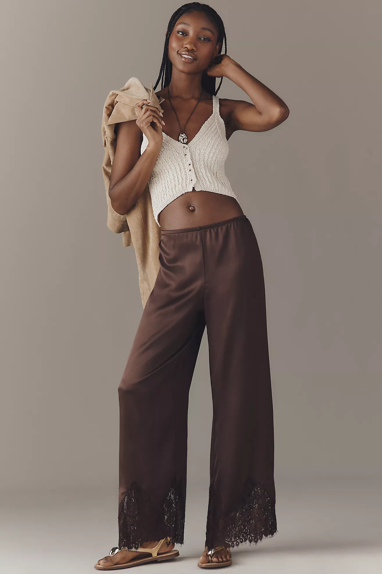 Reformation Carolina Silk Lace Pants | Anthropologie (US)