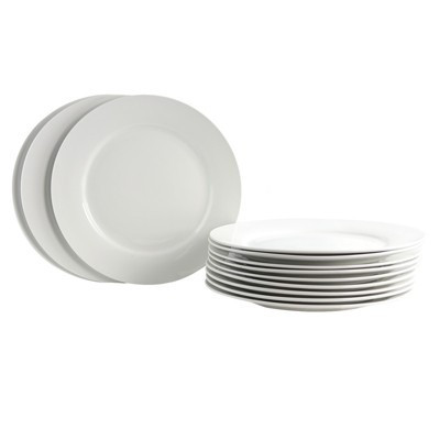 Gibson Home Noble Court 12 Piece Dinner Plate Set in White | Target