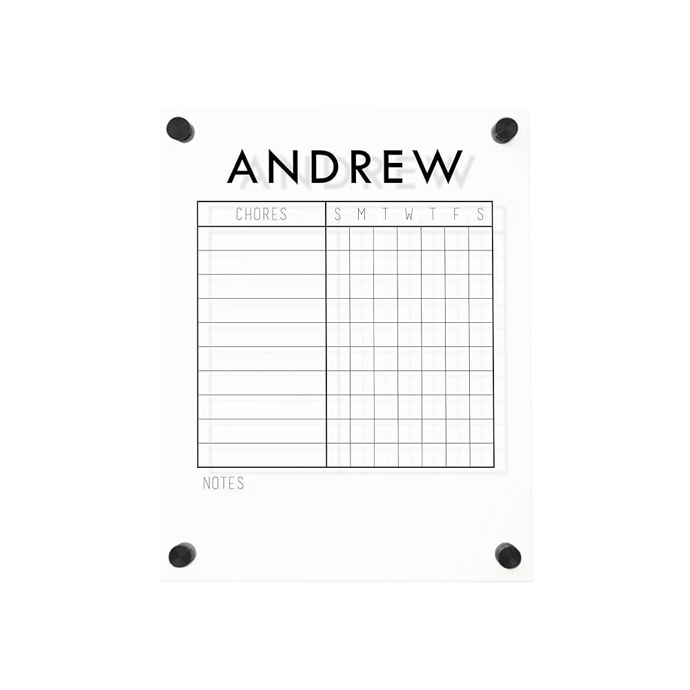 Personalized Chore Chart | 11" x 14" Dry-Erase Acrylic Board | Amazon (US)
