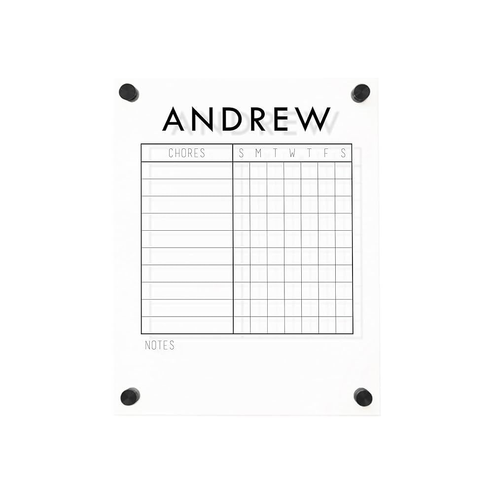 Personalized Chore Chart | 11" x 14" Dry-Erase Acrylic Board | Amazon (US)