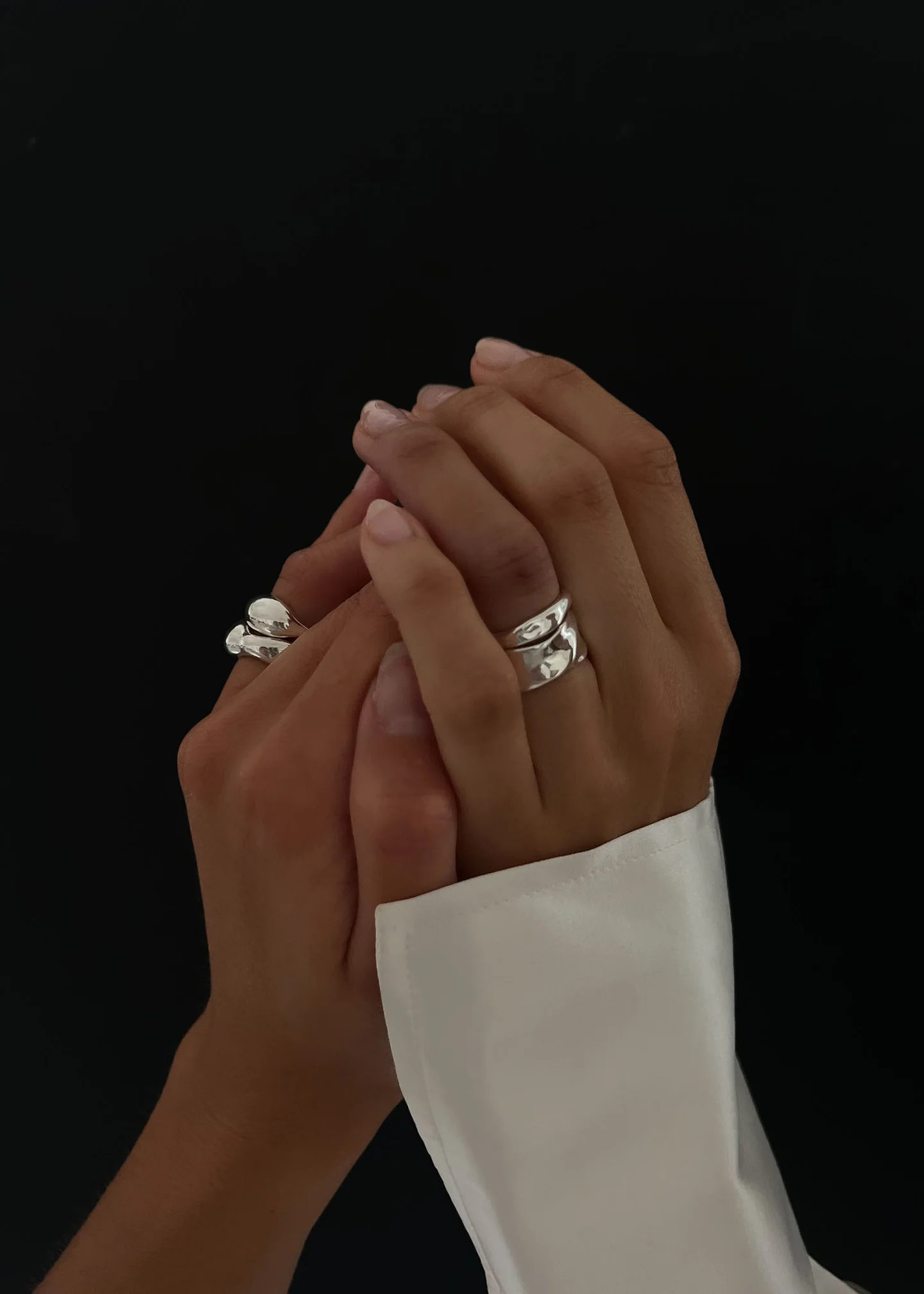 Athena Sculptural Ring Stack Silver - Kinn | Kinn