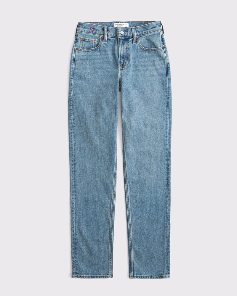 Women's Mid Rise 90s Straight Jean | Women's Bottoms | Abercrombie.com | Abercrombie & Fitch (US)