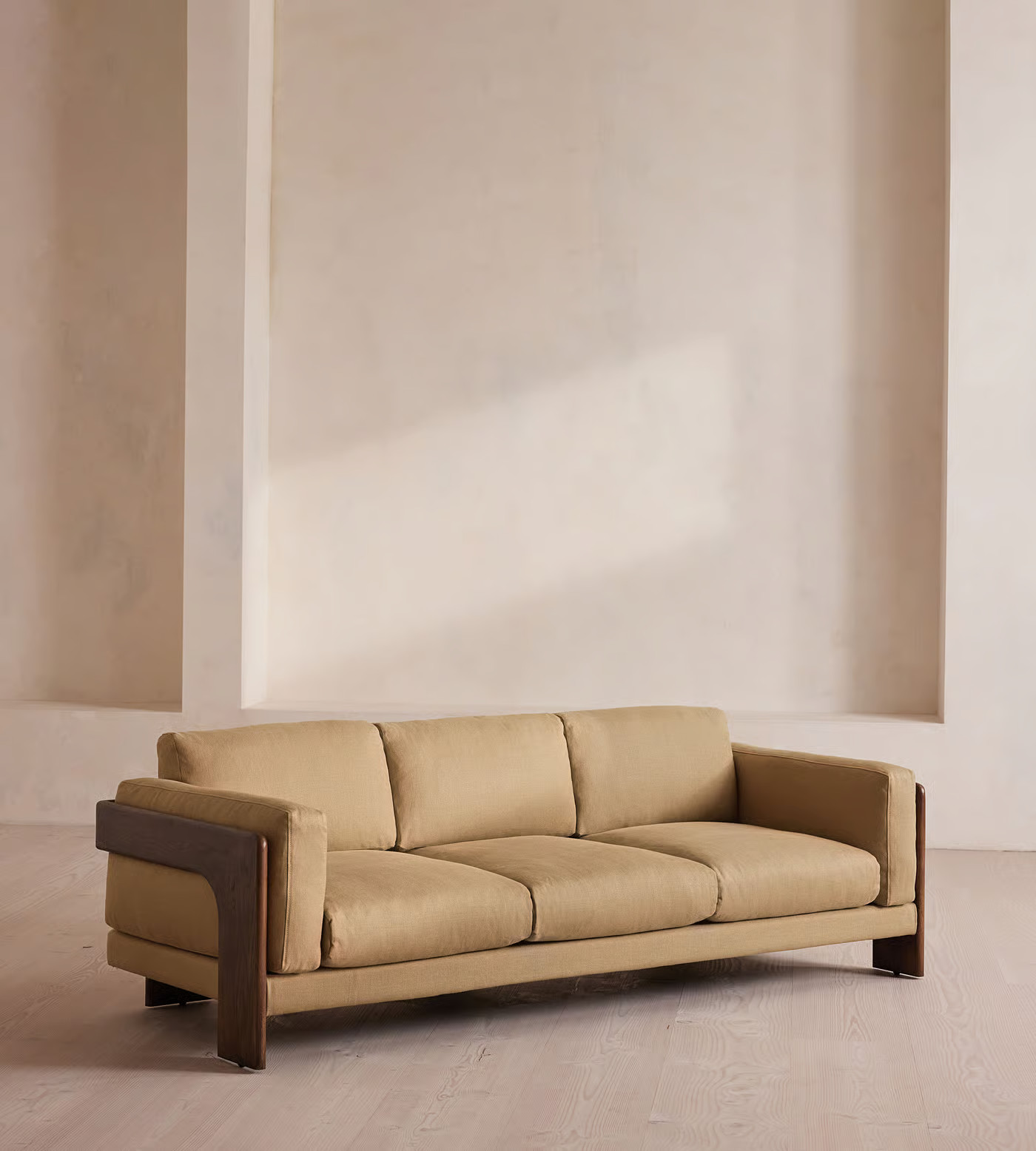 Marcia Three Seater Sofa, Linen, Wheat - Soho Home | Soho Home Ltd
