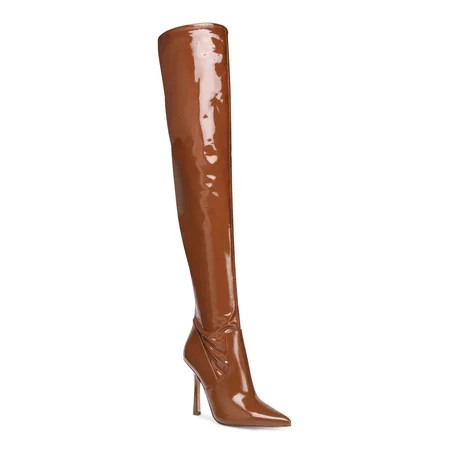 Steve Madden Womens Vanquish Patent Over-The-Knee Boots Brown 6.5 Medium (B M) | Walmart (US)