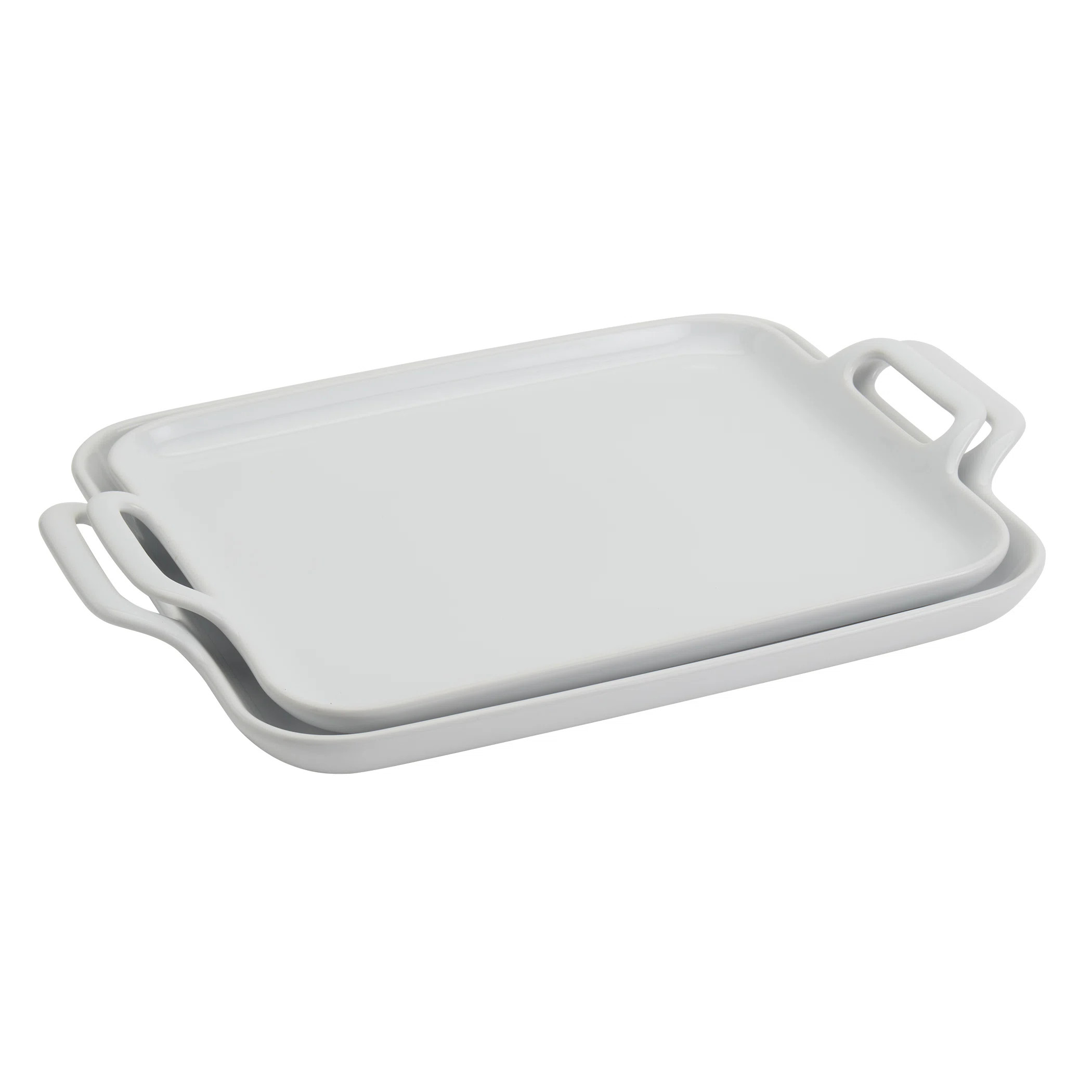 Denmark Tools for Cooks White 2-piece Rectangular Stoneware Serving Tray/Platter Set | Wayfair North America