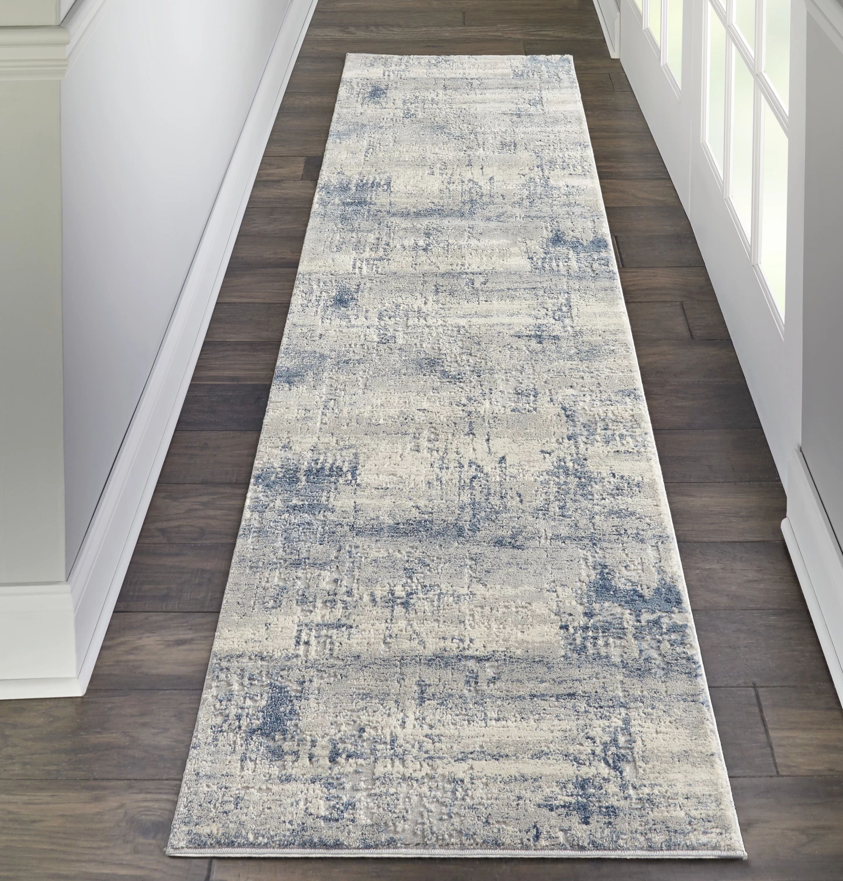 Nourison Rustic Textures Modern Artistic Ivory/Blue 2'2" x 7'6" Area Rug, (8' Runner) - Walmart.c... | Walmart (US)