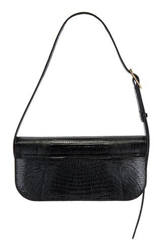 Lillie Lizard Shoulder Bag in Black | Revolve Clothing (Global)