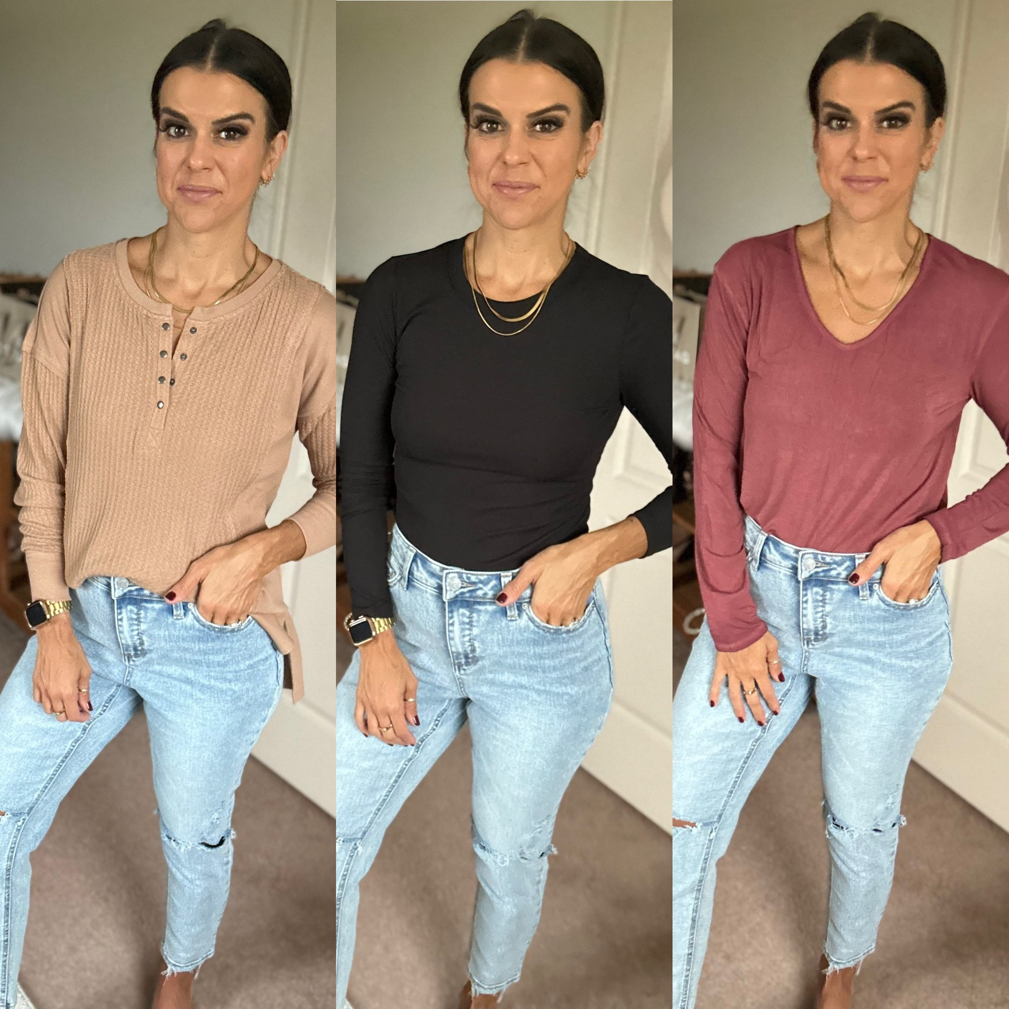 New Walmart tops! Wearing size small in first 2, size xs in last one. Size 2 in Walmart jeans. 

#LTKfindsunder50 #LTKfindsunder100 #LTKstyletip