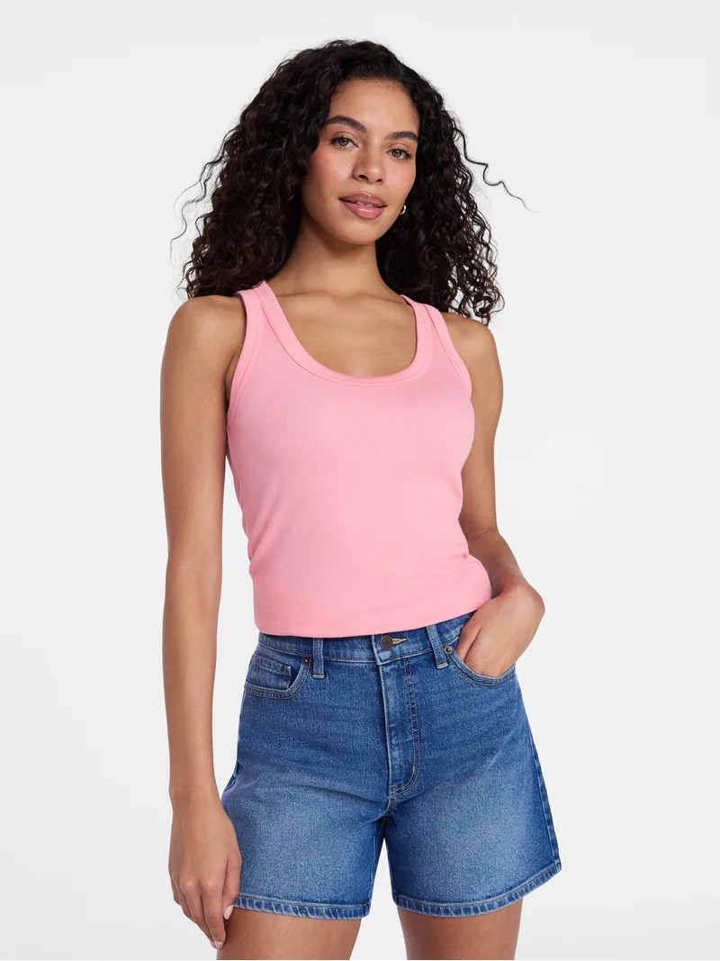 Time and Tru Women's Ribbed Tank Top, Sizes XS-XXXL | Walmart (US)