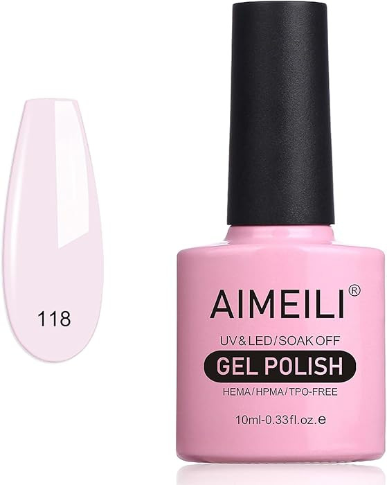 AIMEILI Soak Off U V LED Hema Free Milky Pink Gel Nail Polish Cruelty Free Vegan Nail Gel - Garde... | Amazon (US)