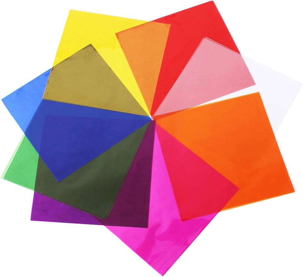 Morepack Cellophane Sheets,120Pcs 7.5x7.5 Inches Cello Sheets, Colored Cellophane Wrap for DIY Ar... | Amazon (US)