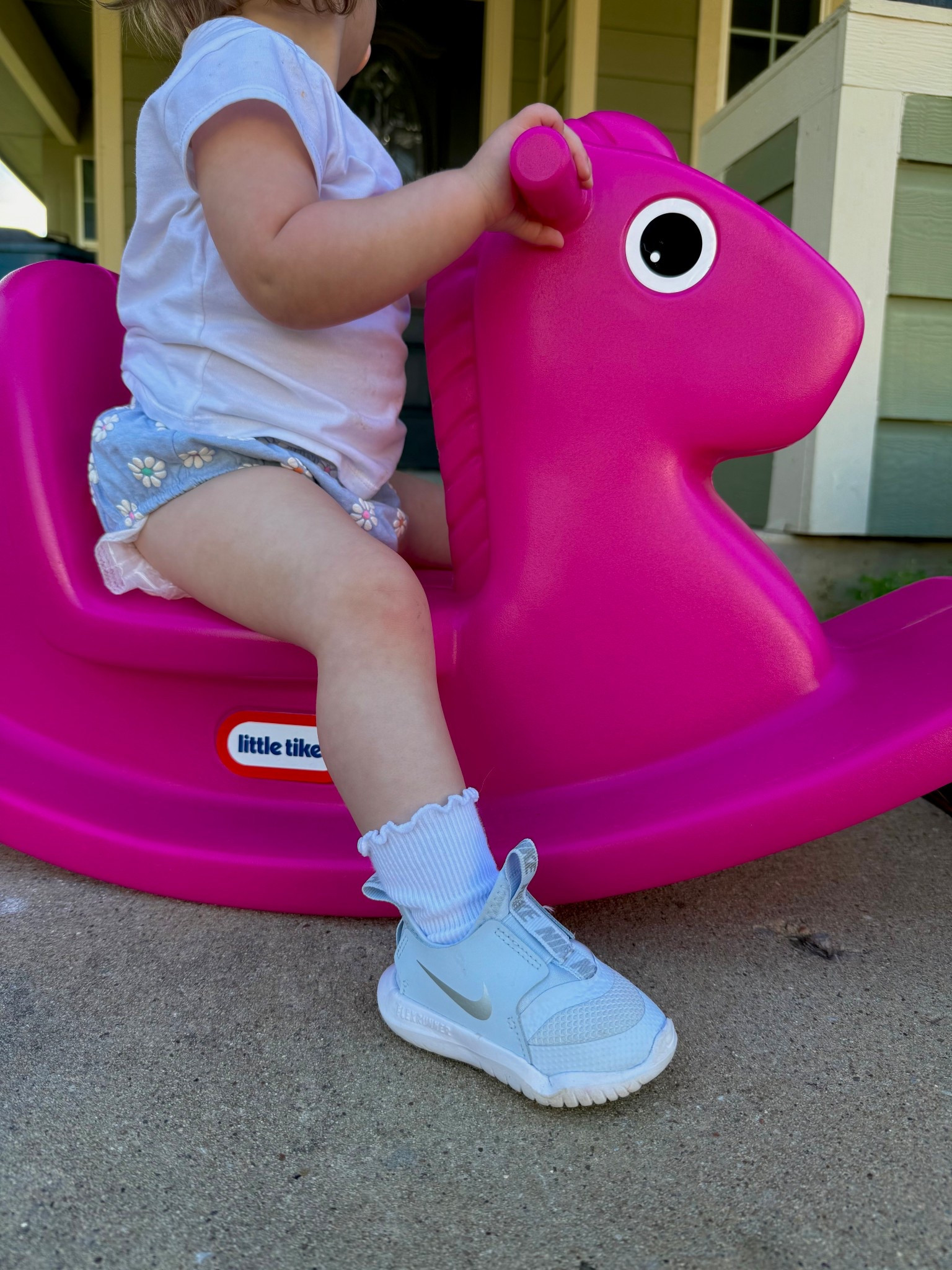 toddler nike shoes and rocking horse !! 