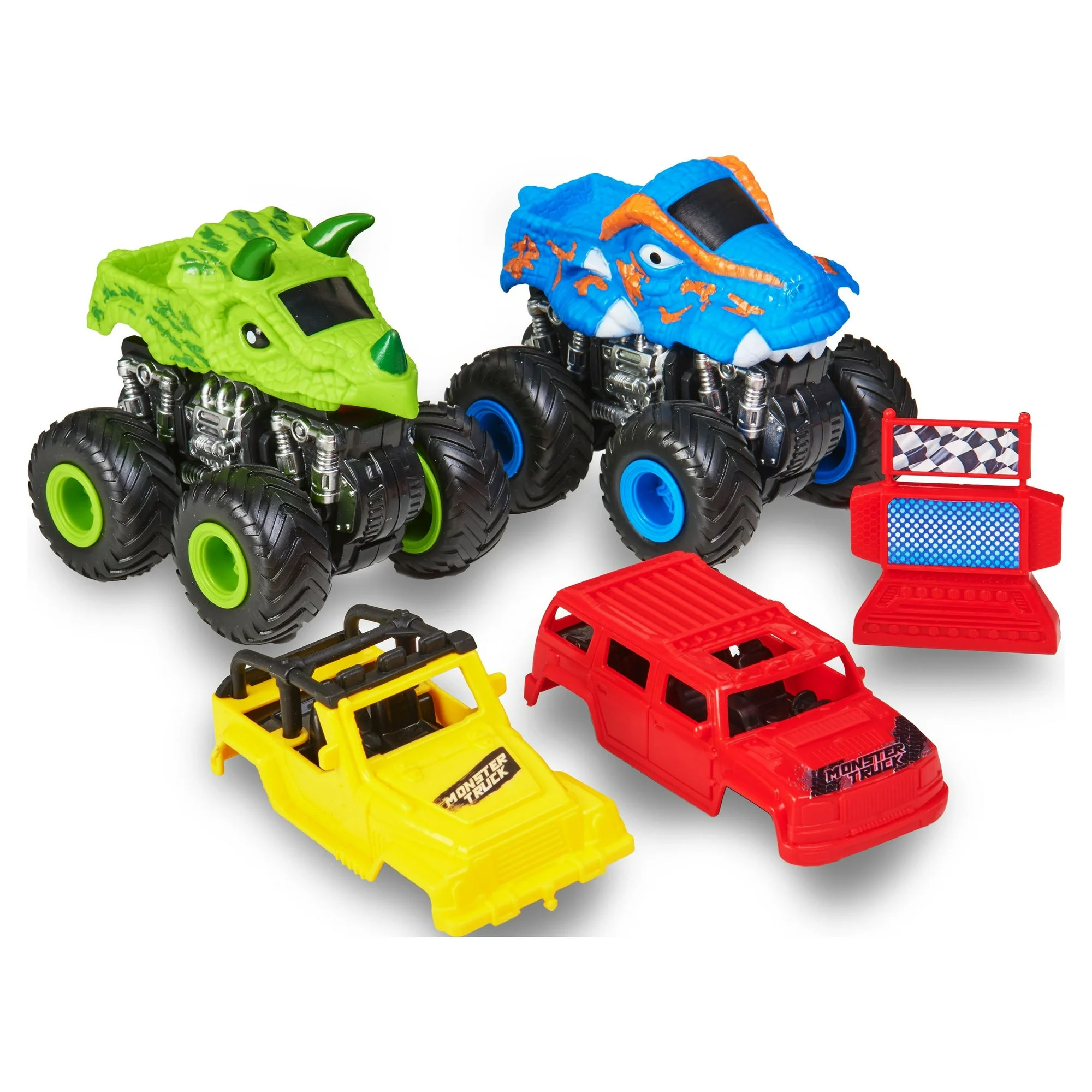 Kid Connection 5" Friction-Powered Monster Trucks Play Set, 7 Pieces, Toddler Toys | Walmart (US)