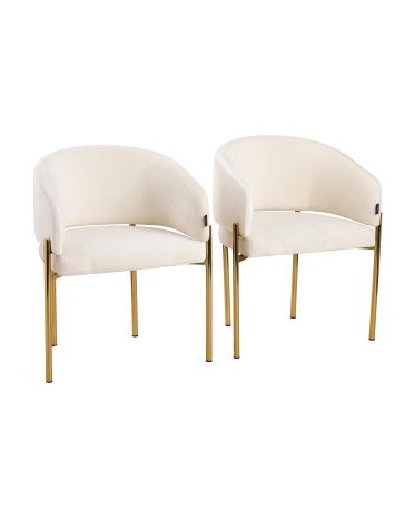 Set Of 2 Isa Round Back Velvet Dining Chairs | TJ Maxx