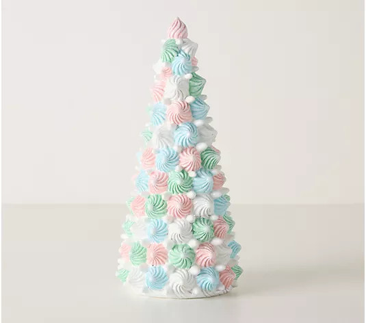 10" Glittered Meringue cone Tree by Valerie - QVC.com | QVC