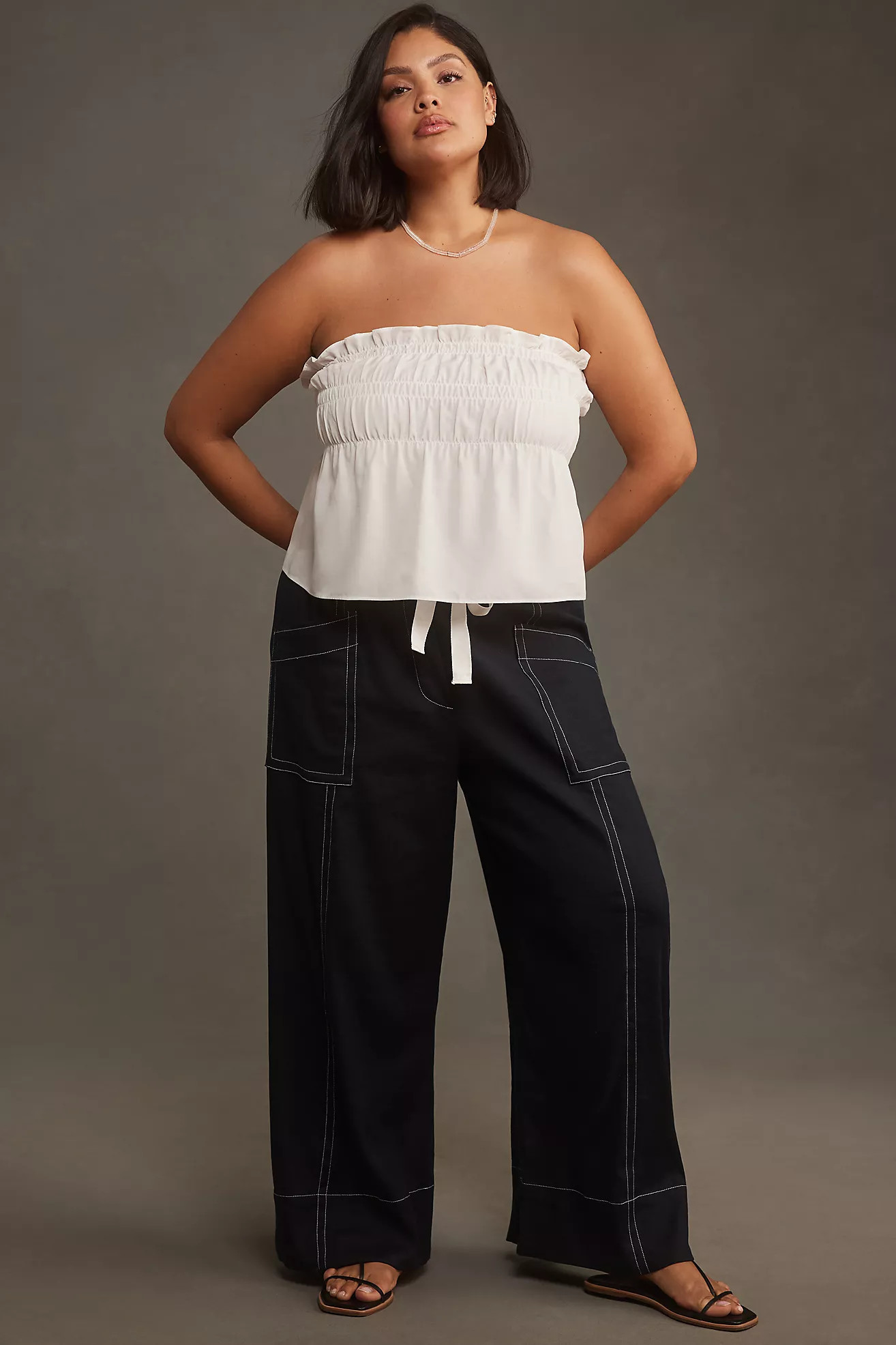 Maeve La Ponche Linen Pull-On Wide-Leg Pants | Anthropologie (US)