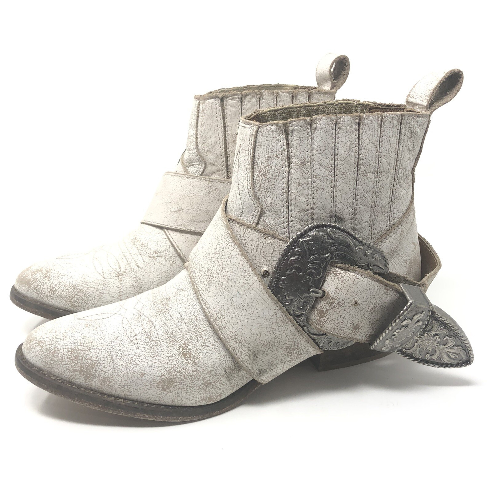 Matisse X The Understated Leather Size 7 White Bitchin Biker Boots Booties  | eBay | eBay US