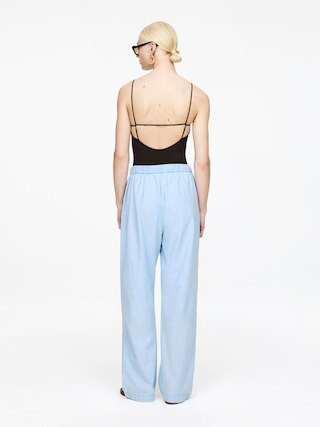 Light Denim Drawstring Trousers – Blue – Women – ARKET GB | Arket UK