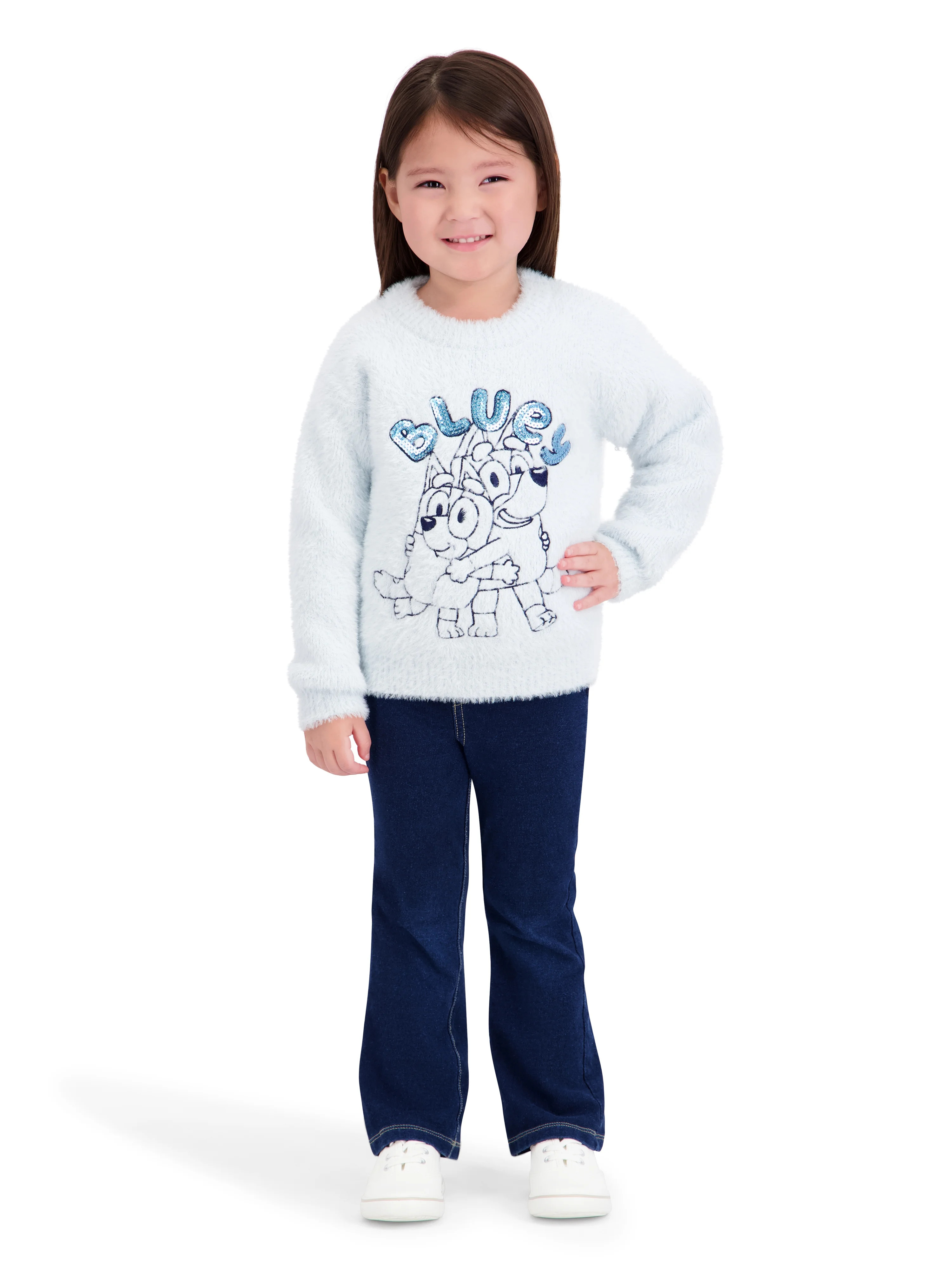 Bluey Toddler Girls Lurex Mohair Sweater, Sizes 12 Months - 5T | Walmart (US)