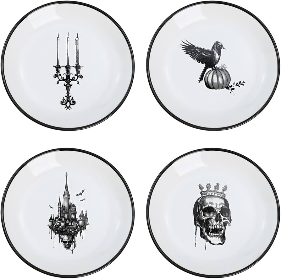 Halloween Pattern Ceramic Seasoning Dishes Sauce Dish Sushi Dipping Bowl Appetizer Plates Tea Bag... | Amazon (US)