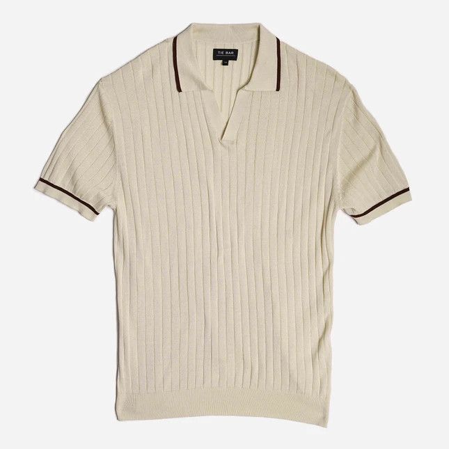 Ribbed Sweater Vintage Ivory Polo | The Tie Bar