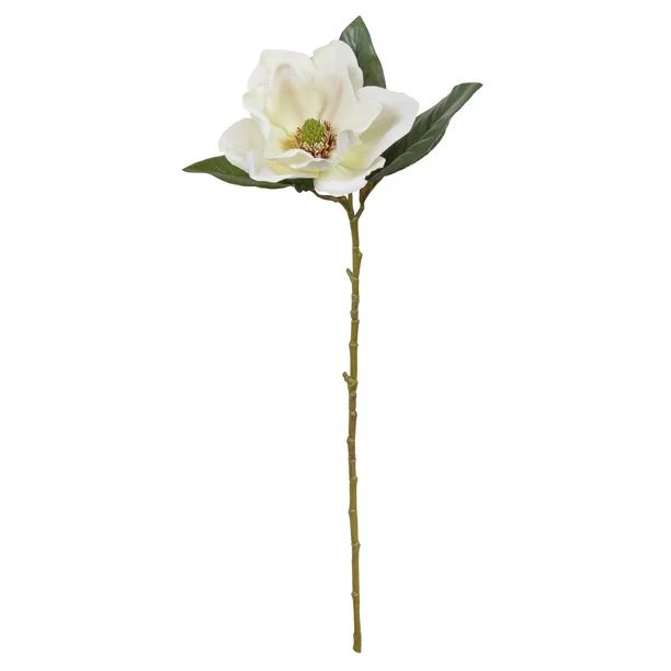 28" Artificial Silk White Magnolia Single Head flower Long Stem, by Mainstays - Walmart.com | Walmart (US)