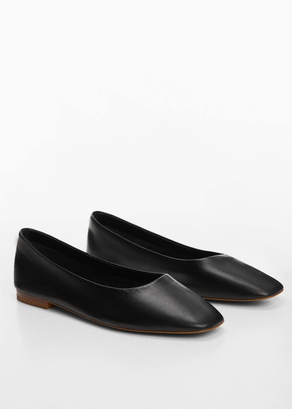 Leather ballerina -  Women | Mango USA | MANGO (US)