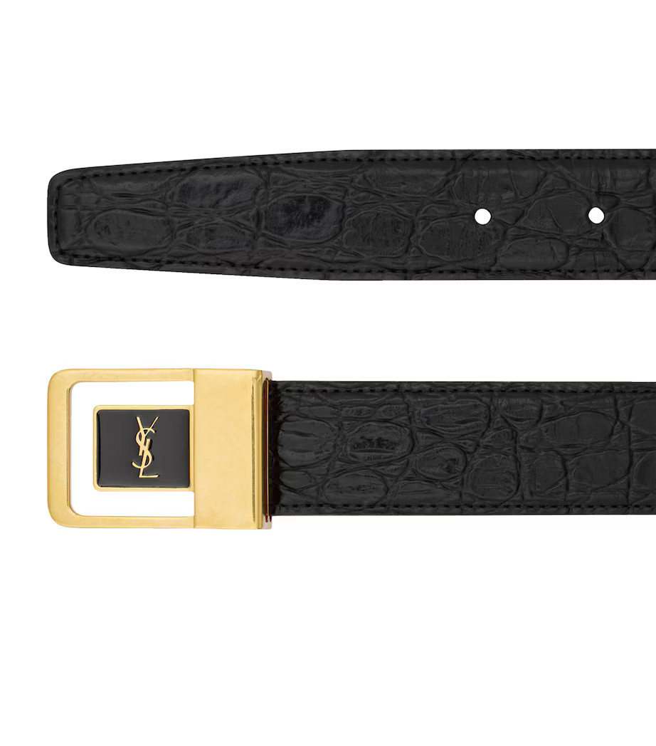 Croc-Embossed Logo Belt | Harrods