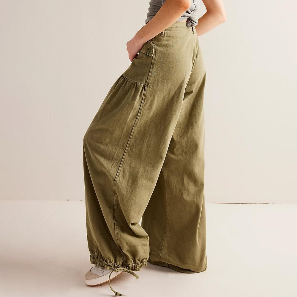 utcoco Womens Baggy Harem Jeans Boyfriend Low Rise Adjustable Leg Straight Denim Pants Streetwear Cargo Trousers | Amazon (US)