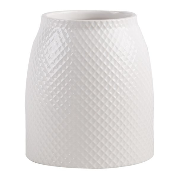 7"H LATTICE EMBS UTENSIL CROCK | At Home