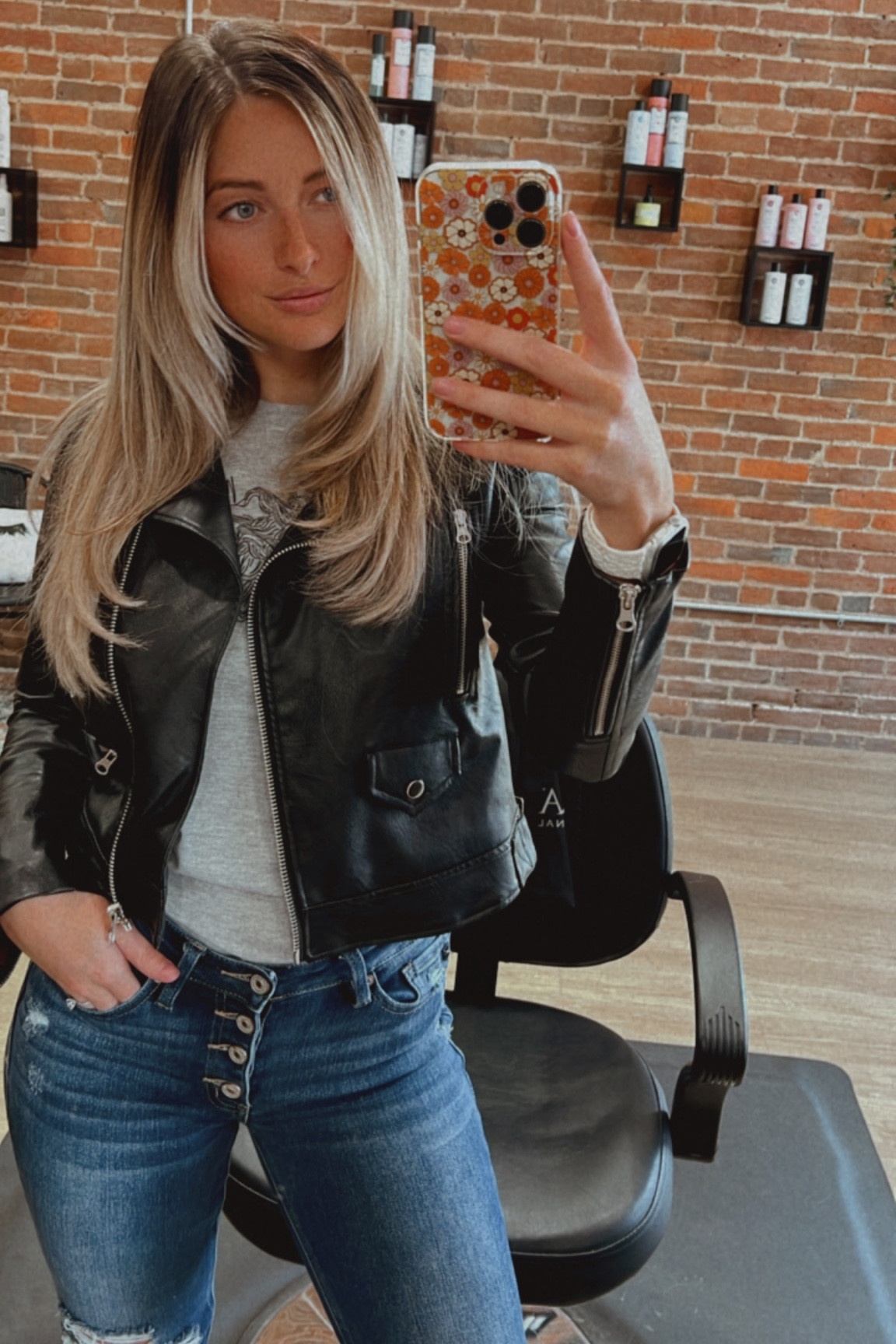 Fall Fashion / everything looks better with a leather jacket 😍
Wearing a small
5”7 140lbs 

#LTKHalloween #LTKSeasonal #LTKworkwear