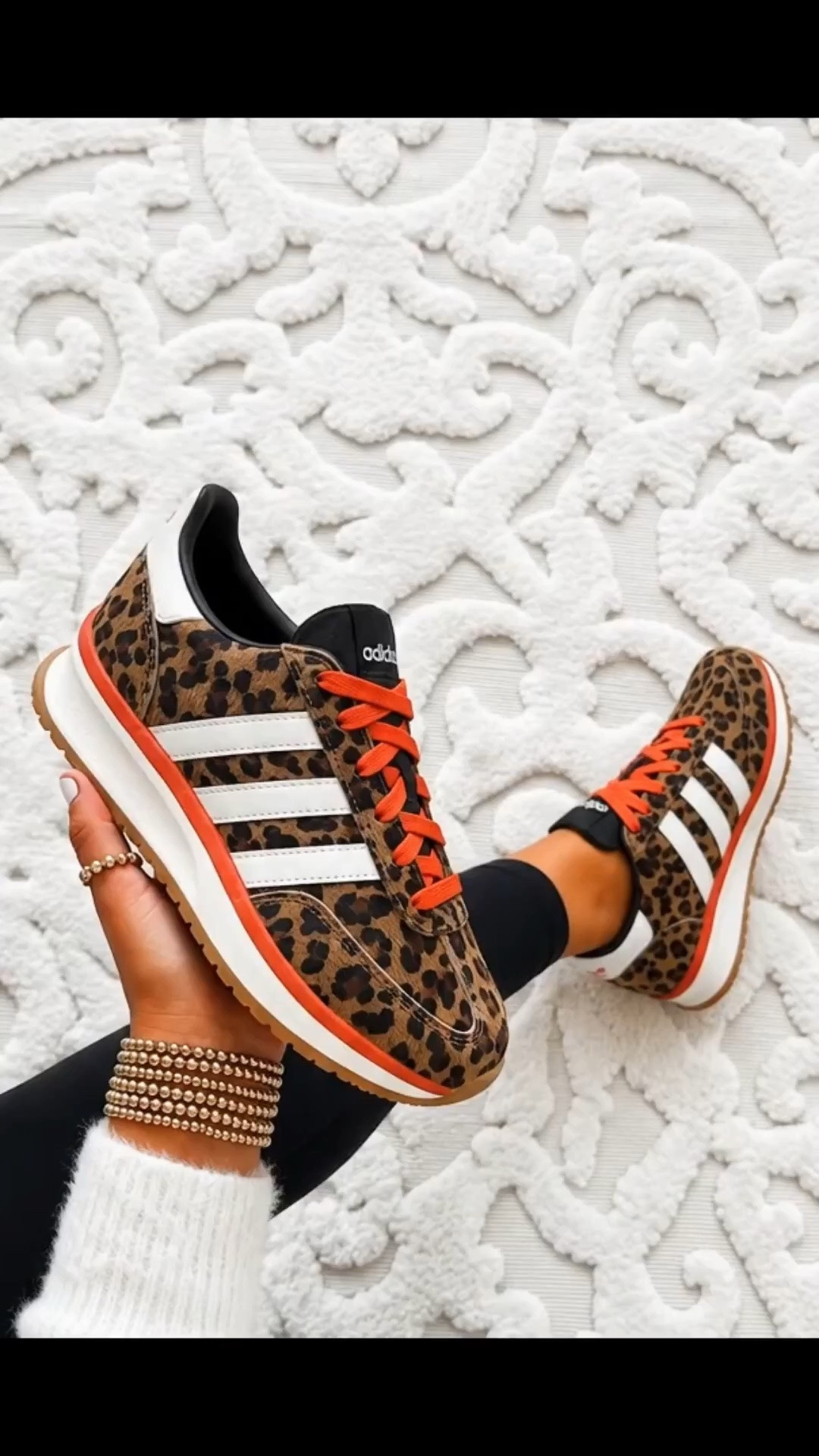 adidas run 70s 2.0 sneakers 🐆🤎

The cutest statement sneaker for fall! The leopard print paired with the pop of coral laces makes these so fun while still being easy to style with jeans, leggings, or a cozy matching set.

sizing: ✨ Runs true to size. If you’re between sizes or like a little extra room with thicker socks, I’d recommend sizing up a half size. They’re lightweight and comfy for all day wear.
