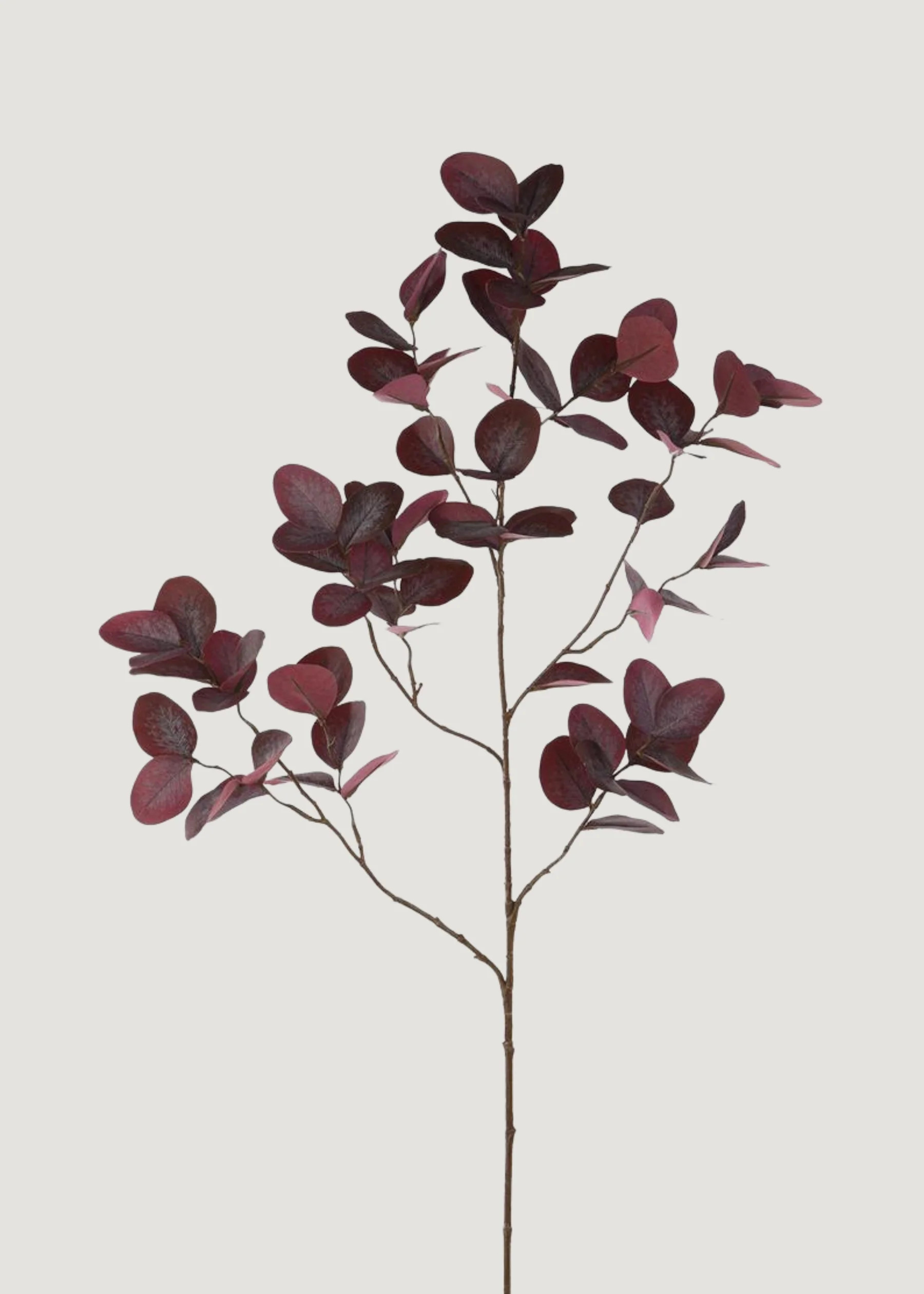 Artificial Eucalyptus Leaves Branch in Burgundy - 46" | Afloral