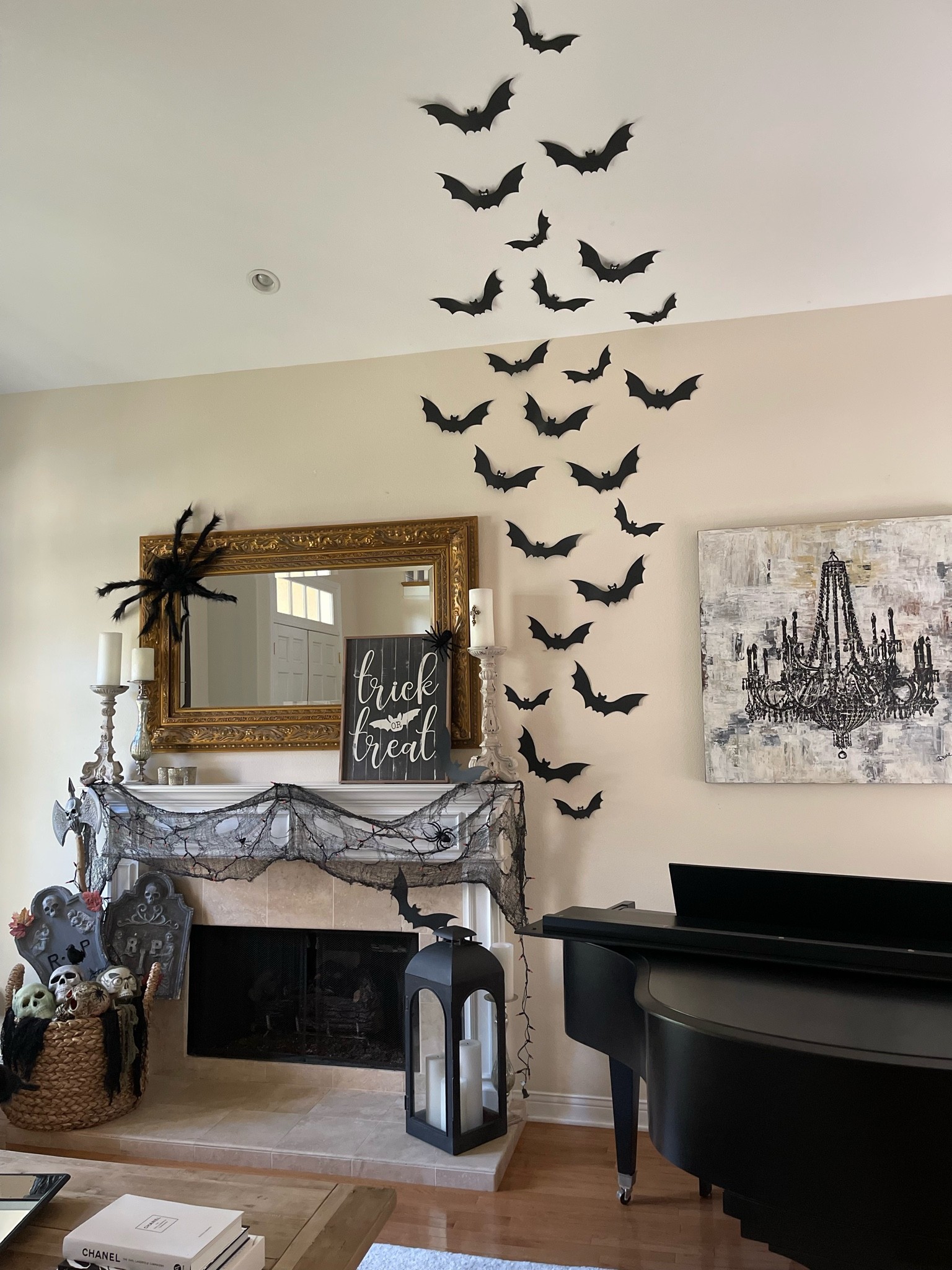 Decorative Bats, Two Styles! One Set Includes Rhinestone Eyes and the Other Set Doesn’t. But BOTH Are So Cute! This Is A Mixture Of Both Sets Above One Of My Mantels. 🦇

#LTKSeasonal #LTKhome #LTKHalloween