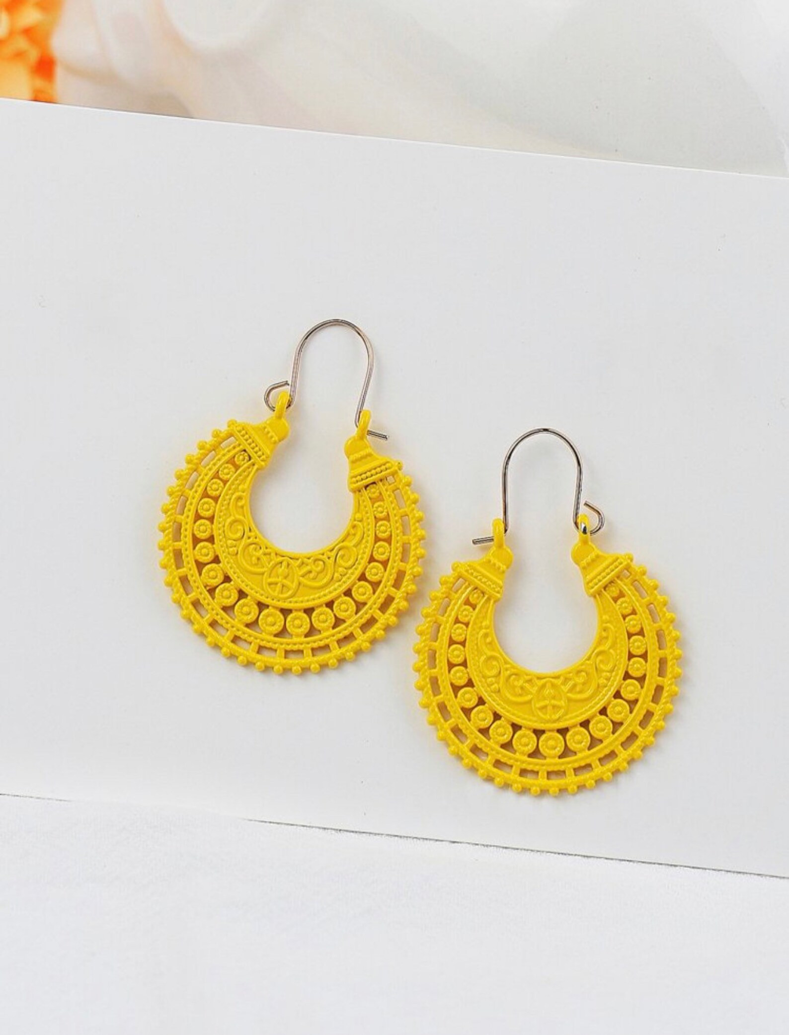 Yellow hoop earrings, yellow earrings, hoop earrings, gold hoop earrings, silver hoop earrings, y... | Etsy (US)