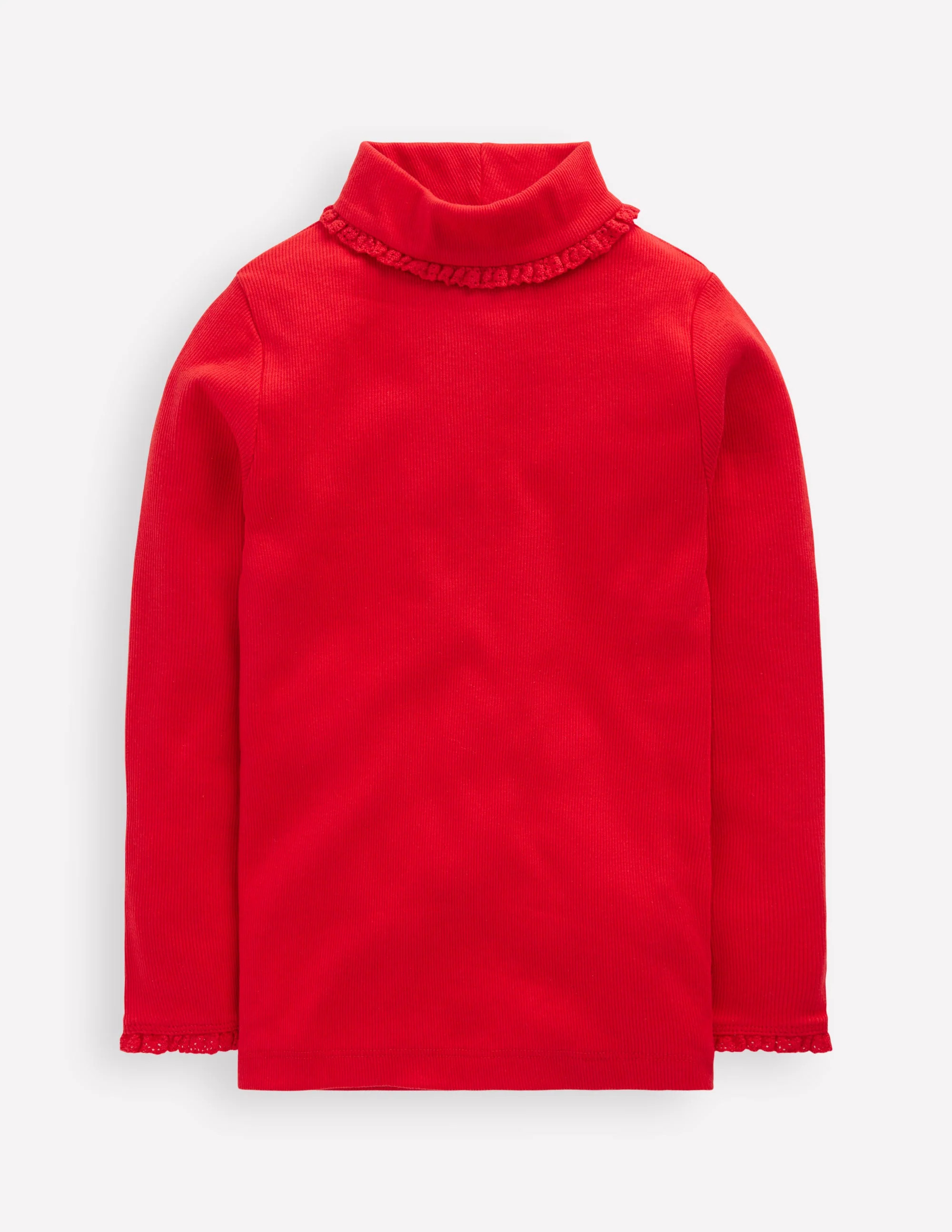 Ribbed Roll Neck Top-Poppy Red | Boden (US)
